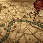 Map of London showing location of courthouse