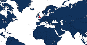 World map highlighting the UK in red, representing the jurisdiction of the English High Court ruling on USDT as property.