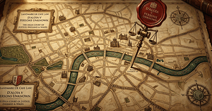 Map of London showing location of courthouse